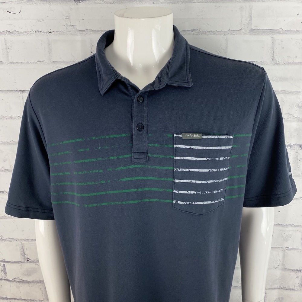 Travis Matthew Shirt Men's Large Polo Golf Short Sleeve Blue Golfing